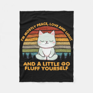 Cobertor De Velo Sou Principalmente Paz Amor Engraçado Yoga Gato Po