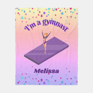 Cobertor De Velo Sou uma ginasta com Leotard no tapete roxo