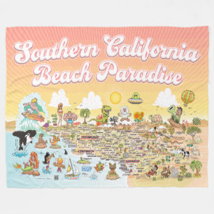 Cobertor De Velo South California Beach Paradise Fleece Blanket