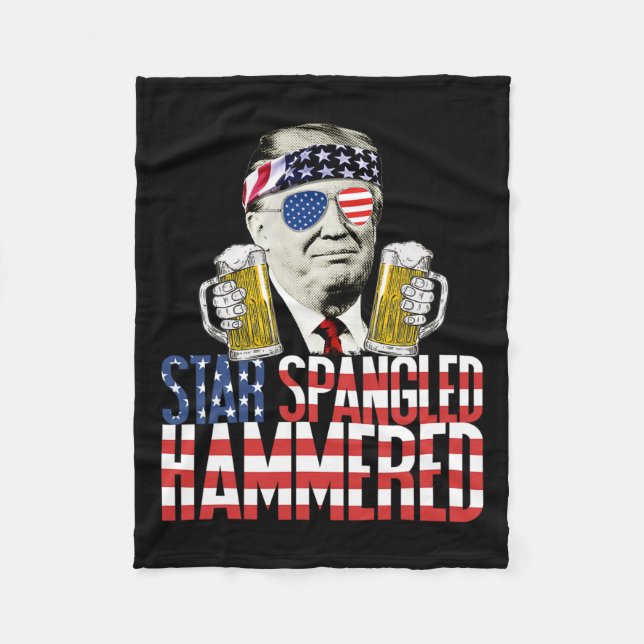 Cobertor De Velo Spangled Hammered Presidente Donald Trump Beer Lov (Frente)