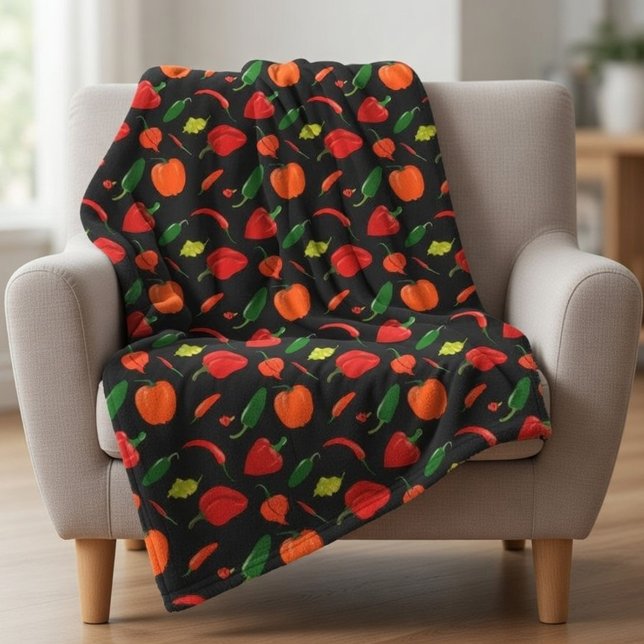 Cobertor De Velo Spicy Peppers Pattern Throw Blanket (Criador carregado)