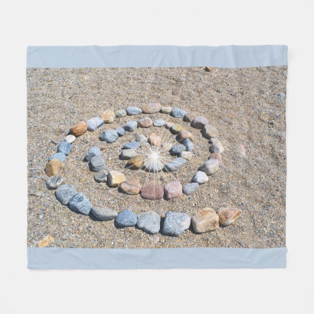 Cobertor De Velo Spiral Stone Beach Art (Frente (Horizontal))