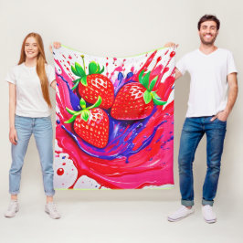 Cobertor De Velo Splash de Morango Vibrante