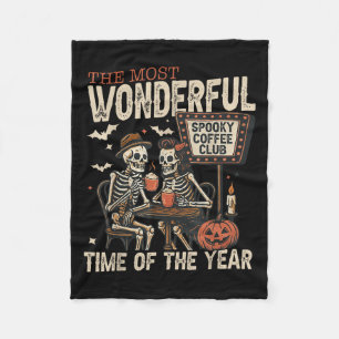 Cobertor De Velo Spooky Coffee Club Skeletons Halloween Season Summ
