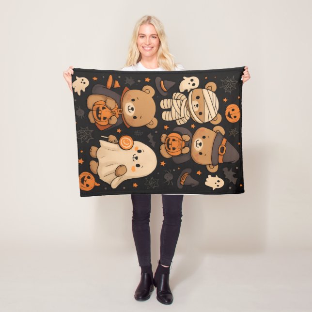 Cobertor De Velo Spooky Cute Teddy Halloween Blanket  (In Situ)