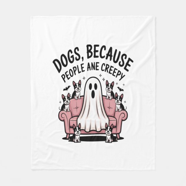 Cobertor De Velo Spooky Halloween Dog Spooky Ghost (Frente)