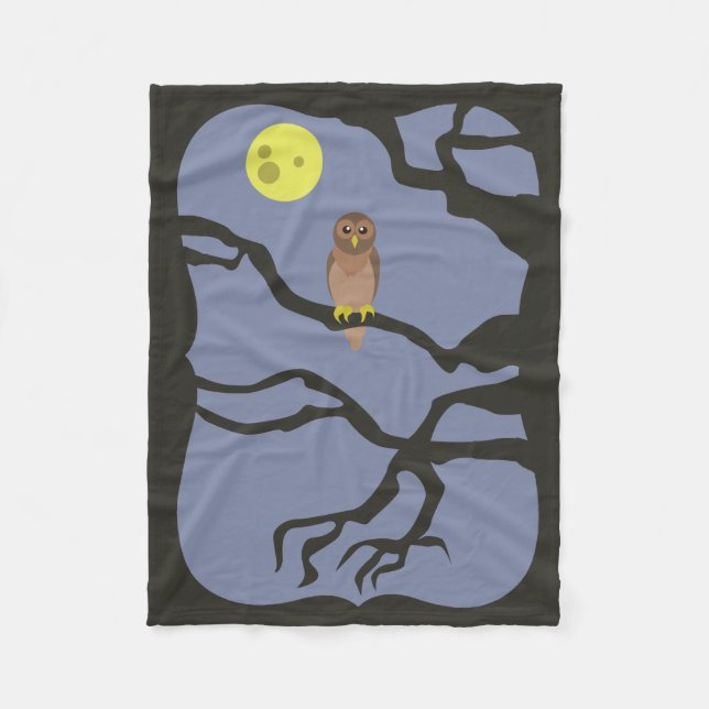 Cobertor De Velo Spooky Halloween Owl (Frente)