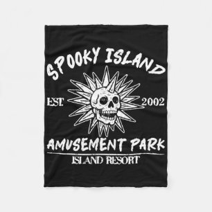 Cobertor De Velo Spooky Island Retro Halloween Skull 90s Halloween