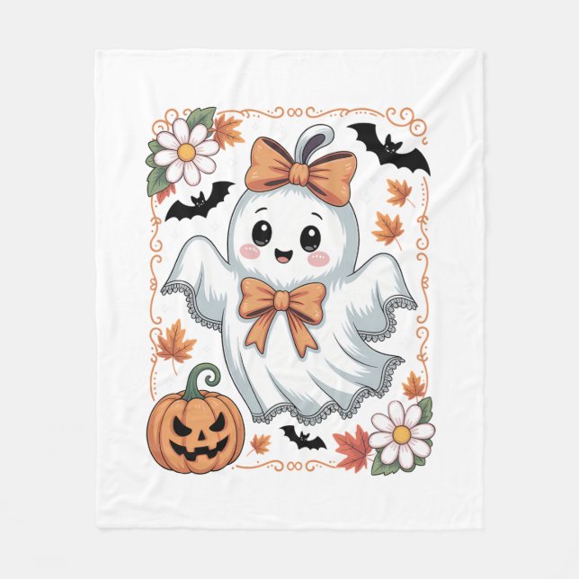 Cobertor De Velo Spooky Lace Ghost Halloween (Frente)