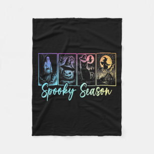 Cobertor De Velo Spooky Season Retro Halloween Horror Ghost Pumpkin