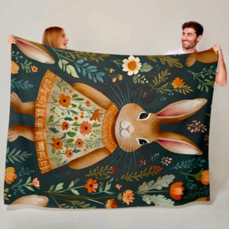 Cobertor De Velo Springtime Bunny Magic Fleece Blanket