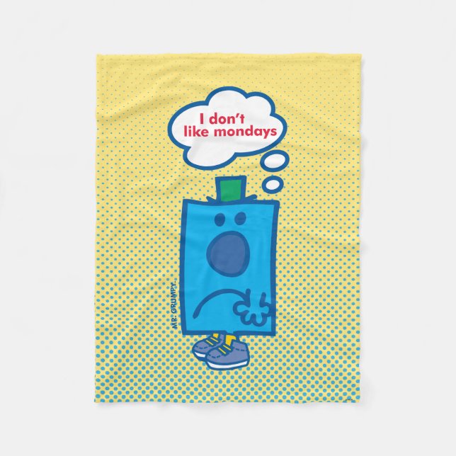 Cobertor De Velo Sr. Grumpy | Eu não gosto das segundas-feiras pens (Frente)