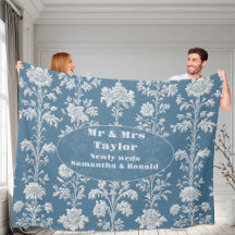 Sr & Sra Recém-Casados Dusty Blue Flora Campo Fran