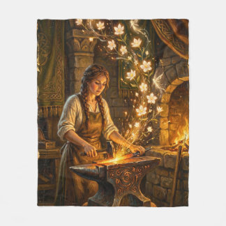 Cobertor De Velo St Brigid Blacksmith Fairies Flowers Fantasy Art