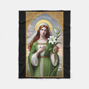 Cobertor De Velo St Dymphna Santa Padroeira Saúde Mental Ansiedade