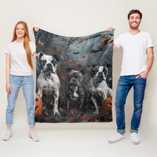 Cobertor De Velo Staffordshire Americano Noite de Halloween Cachorr