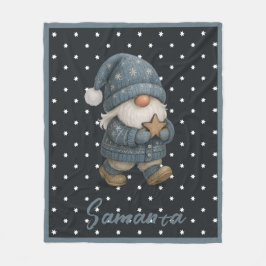 Cobertor De Velo Star pattern gnome blue beige name