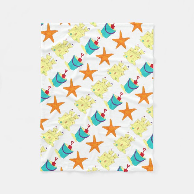 Cobertor De Velo Starfish Sand Toys Castle Shovel Beach (Frente)