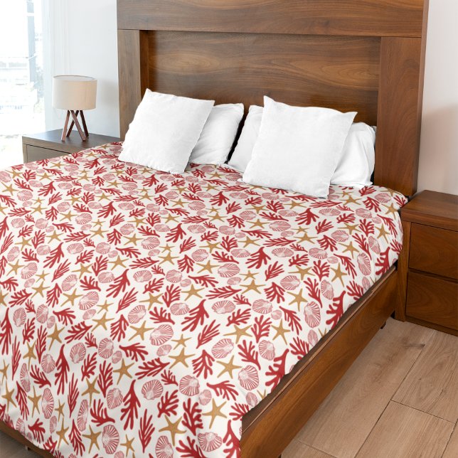 Cobertor De Velo Starfish & Seashells Coastal Fleece Blanket (Criador carregado)