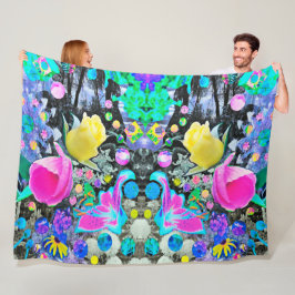 Cobertor De Velo Stargazer Lily, Rosa e Colagem de Hibiscus Rosa