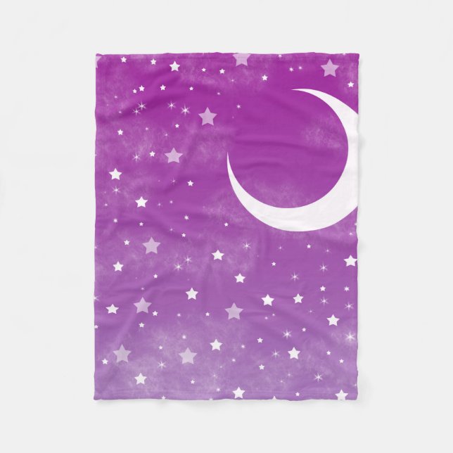 Cobertor De Velo StarNight Sky Roxo Moon e Estrelas (Frente)