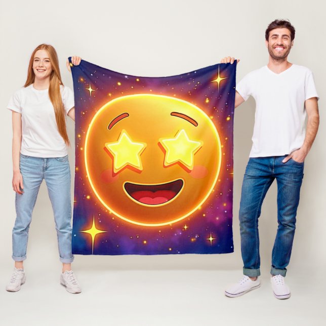 Cobertor De Velo Starry Eyed Emoji Joy (In Situ)