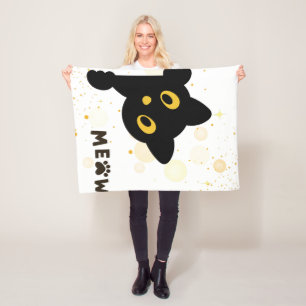 Cobertor De Velo Starry Night Cat Fleece Blanket
