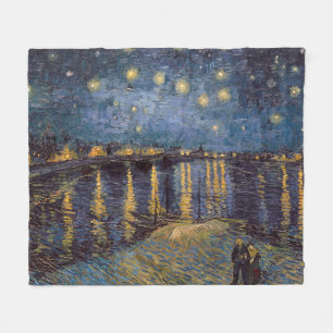 Cobertor De Velo Starry Night Over Rhone River por Vincent Van Gogh