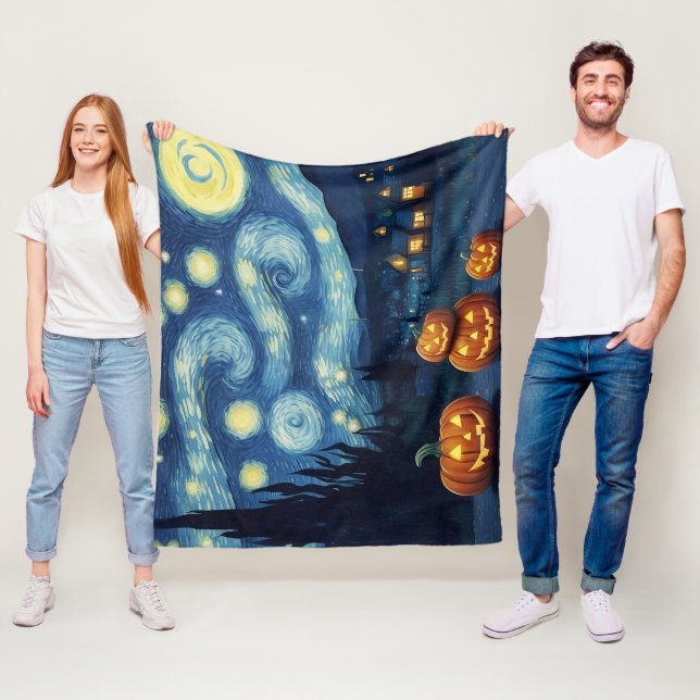 Cobertor De Velo Starry Night Van Gogh Halloween (In Situ)