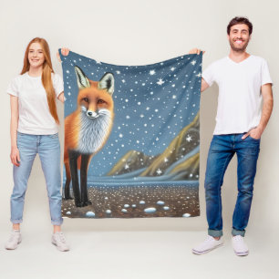 Cobertor De Velo Starry Starry Night Storybook Fox