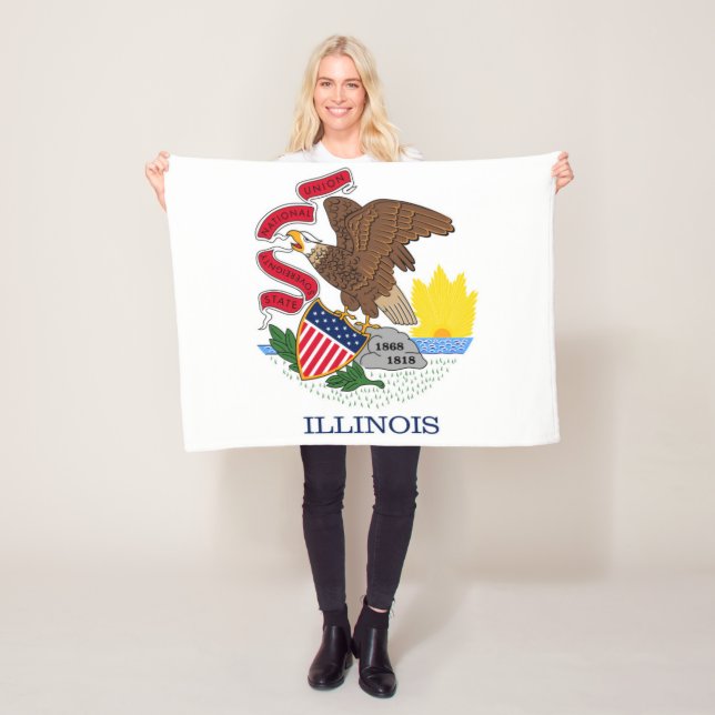 Cobertor De Velo State Flag of Illinois, EUA (In Situ)