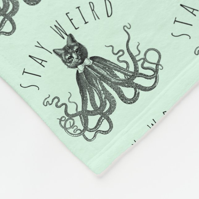 Cobertor De Velo Stay Weird Catopus Cat and Octopus Mashup (Quina)