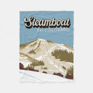 Cobertor De Velo Steamboat Ski Area Winter Colorado Vintage