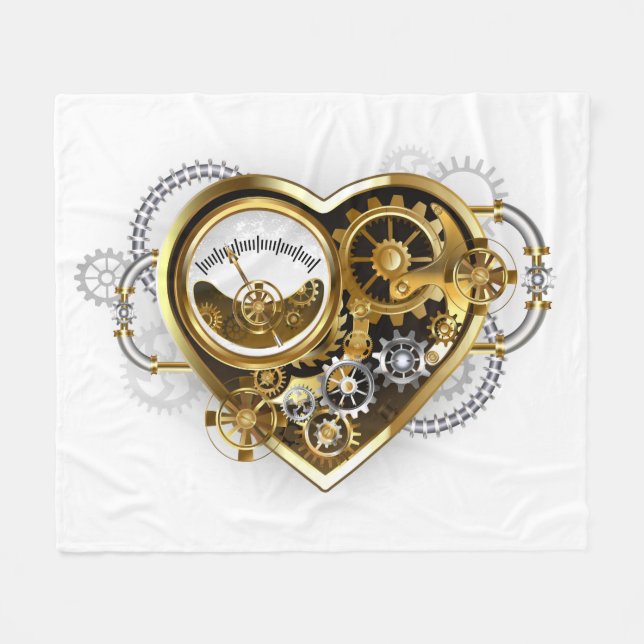Cobertor De Velo Steampunk Heart with a Manometer (Frente (Horizontal))