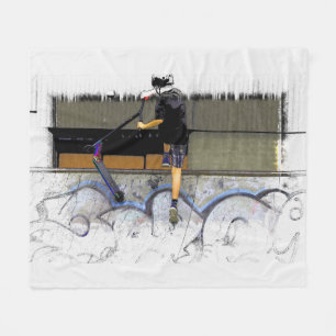 Cobertor De Velo Steppin' It - Stunt Patinete Rider Fleece Blanket