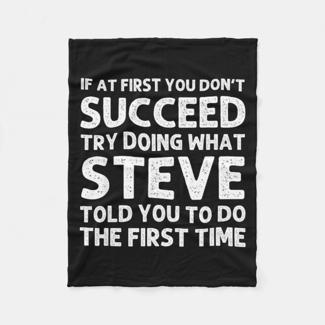 Cobertor De Velo Steve Gift Name D Birthday Funny Christ  (Frente)