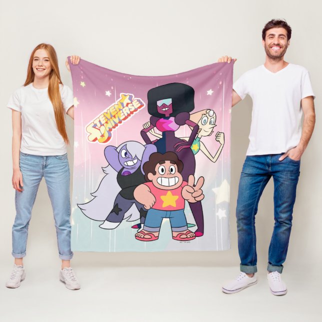 Cobertor De Velo Steven Universe | Grupo Crystal Gem Pose (In Situ)