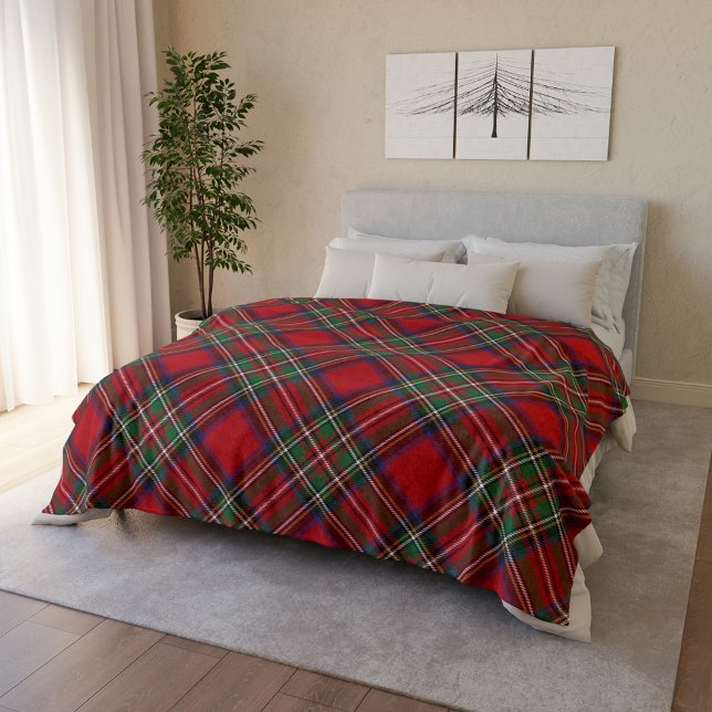 Cobertor De Velo Stewart Tartan Clássico Russo da Xadrez Personaliz (Plaid Rustic Clan Stewart Tartan Fleece Blanket)