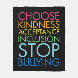 Cobertor De Velo Stop Bullying Choose Kindness Acceptance Inclusion