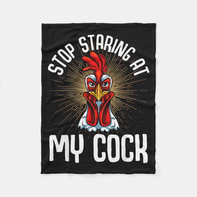 Cobertor De Velo Stop Staring At My Funny Farmer Sarcastic Chicken  (Frente)