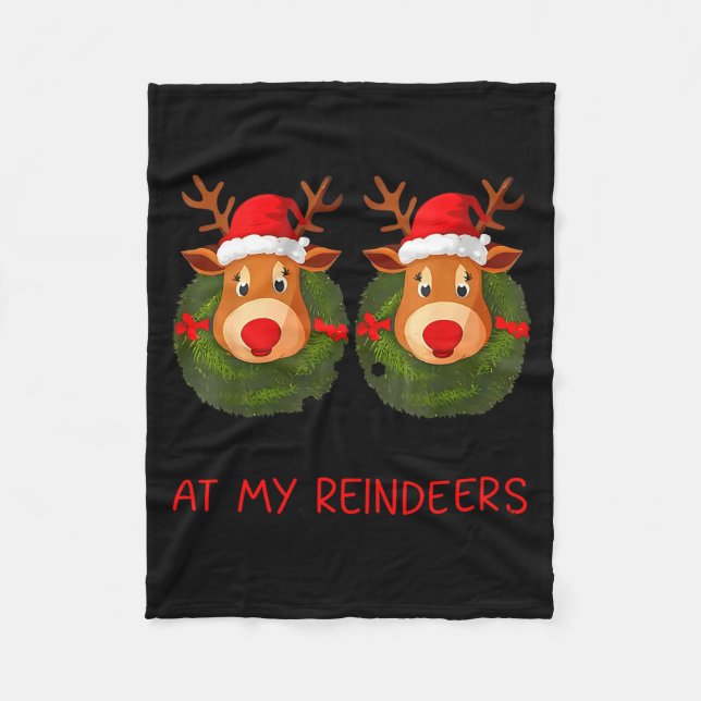 Cobertor De Velo Stop Staring At My Reindeers Funny Christmas Adult (Frente)