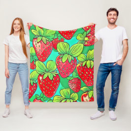 Cobertor De Velo Strawberry Pop Art Pattern