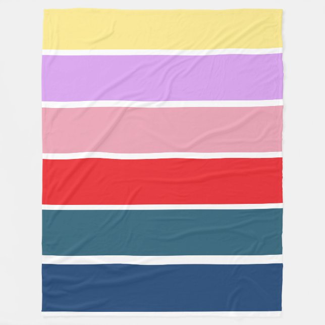 Cobertor De Velo Stripes Coloridas (Frente)