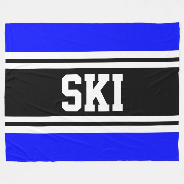 Cobertor De Velo Stripes de corridas brancas, pretas e brilhantes,  (Frente (Horizontal))