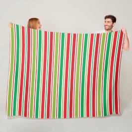 COBERTOR DE VELO STRIPES DE NATAL BRANCO VERDE VERMELHO