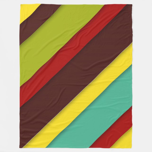 Cobertor De Velo Stripes Diagonais Multicolorido (Frente)
