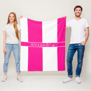 Cobertor De Velo Stripes Rosa Quente Personalizadas