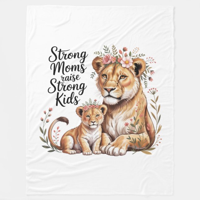 Cobertor De Velo Strong Moms Raise Strong Kids (Frente)