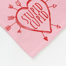 Cobertor De Velo Stupid Cupid Heart With Arrows Funny Sarcastic