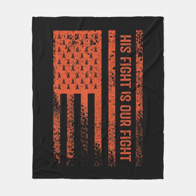 Cobertor De Velo Sua Luta É Nossa Luta Contra A Leucemia Sensibiliz (Frente)